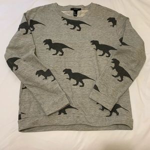 Forever 21 Gray Dinosaur Pullover Sweater